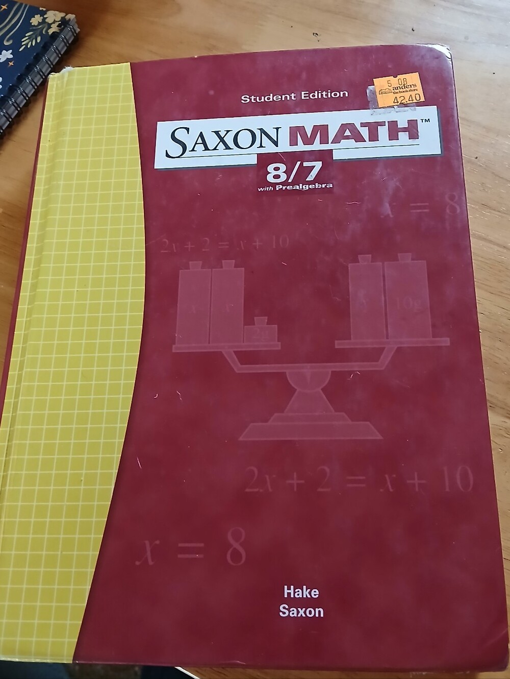 Saxon Math 8/7 with Prealgebra Student Edition Textbook